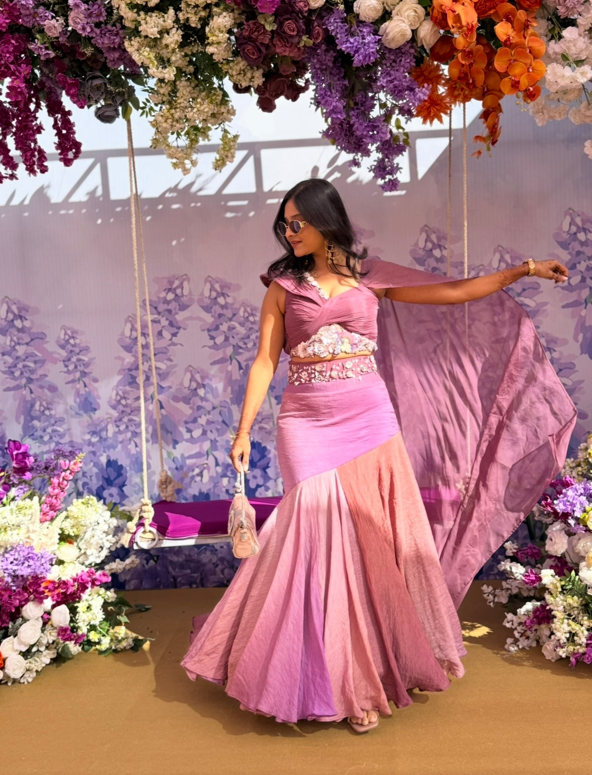 mauve lehenga set