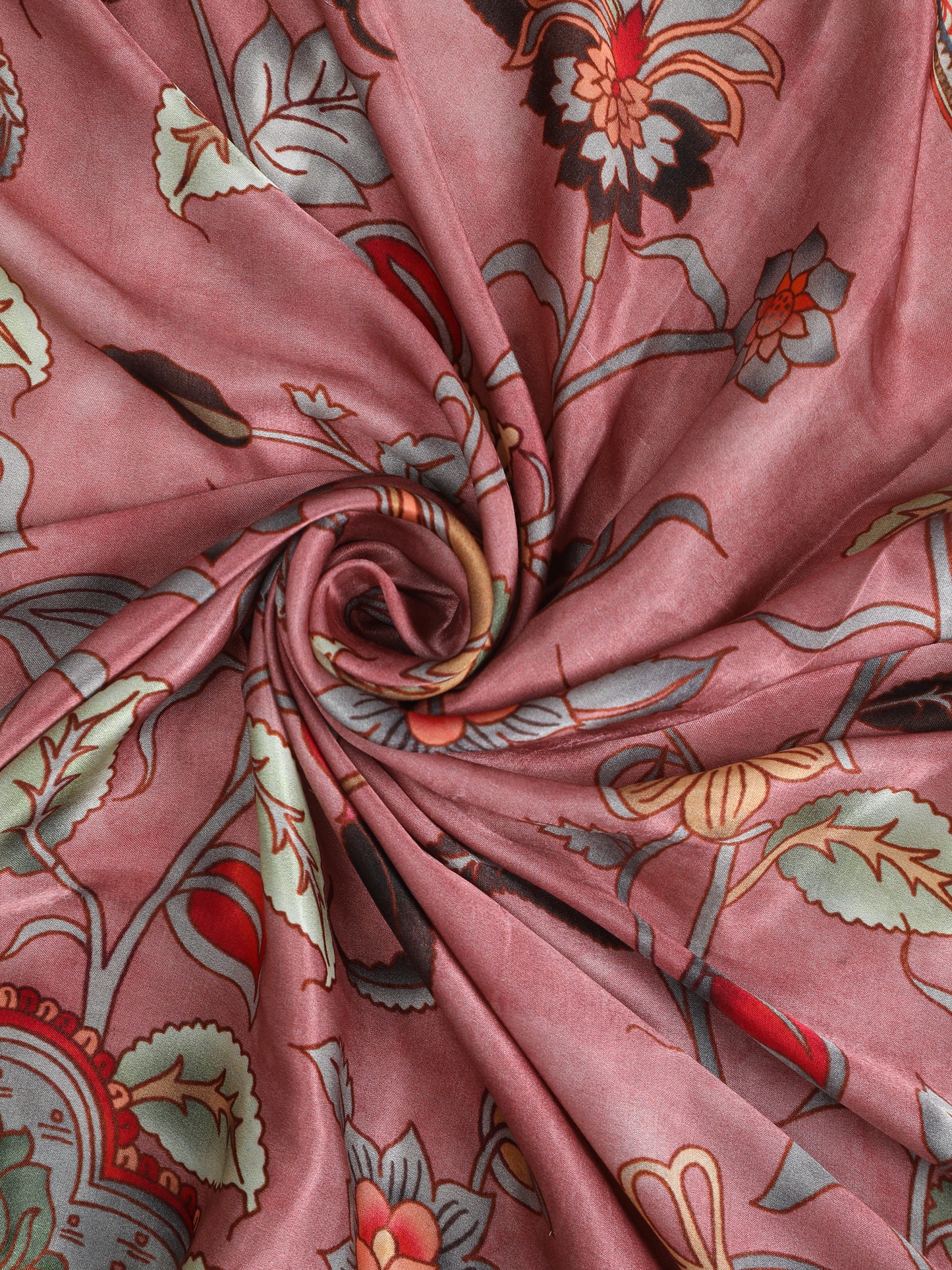 pink kalamkari print saree with hathi banarasi pallu saree