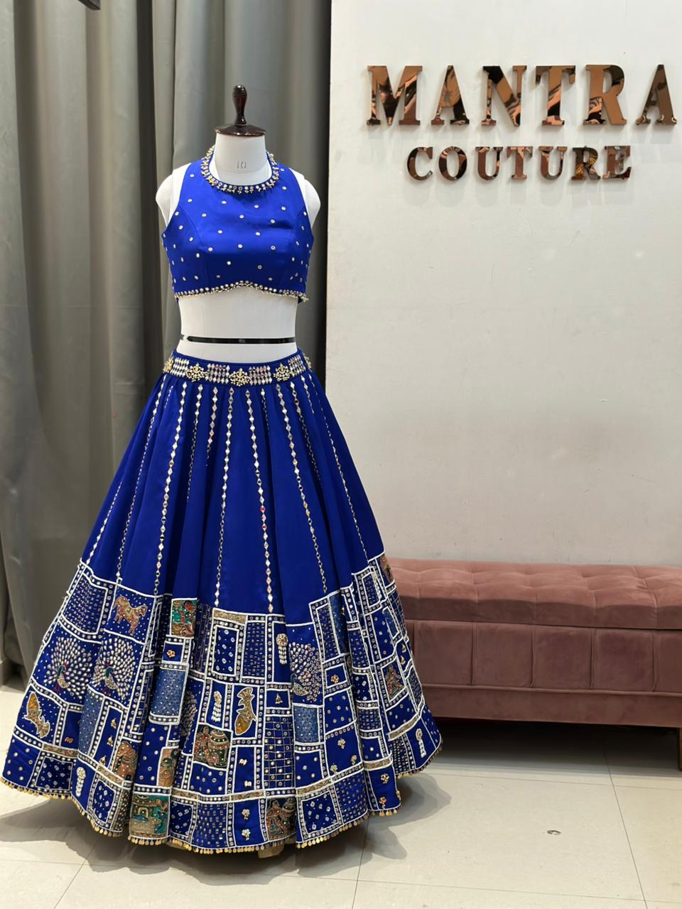 rajkumari royal blue lehenga choli set