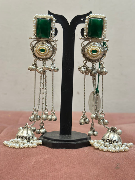 Green Stone Dangler Earrings