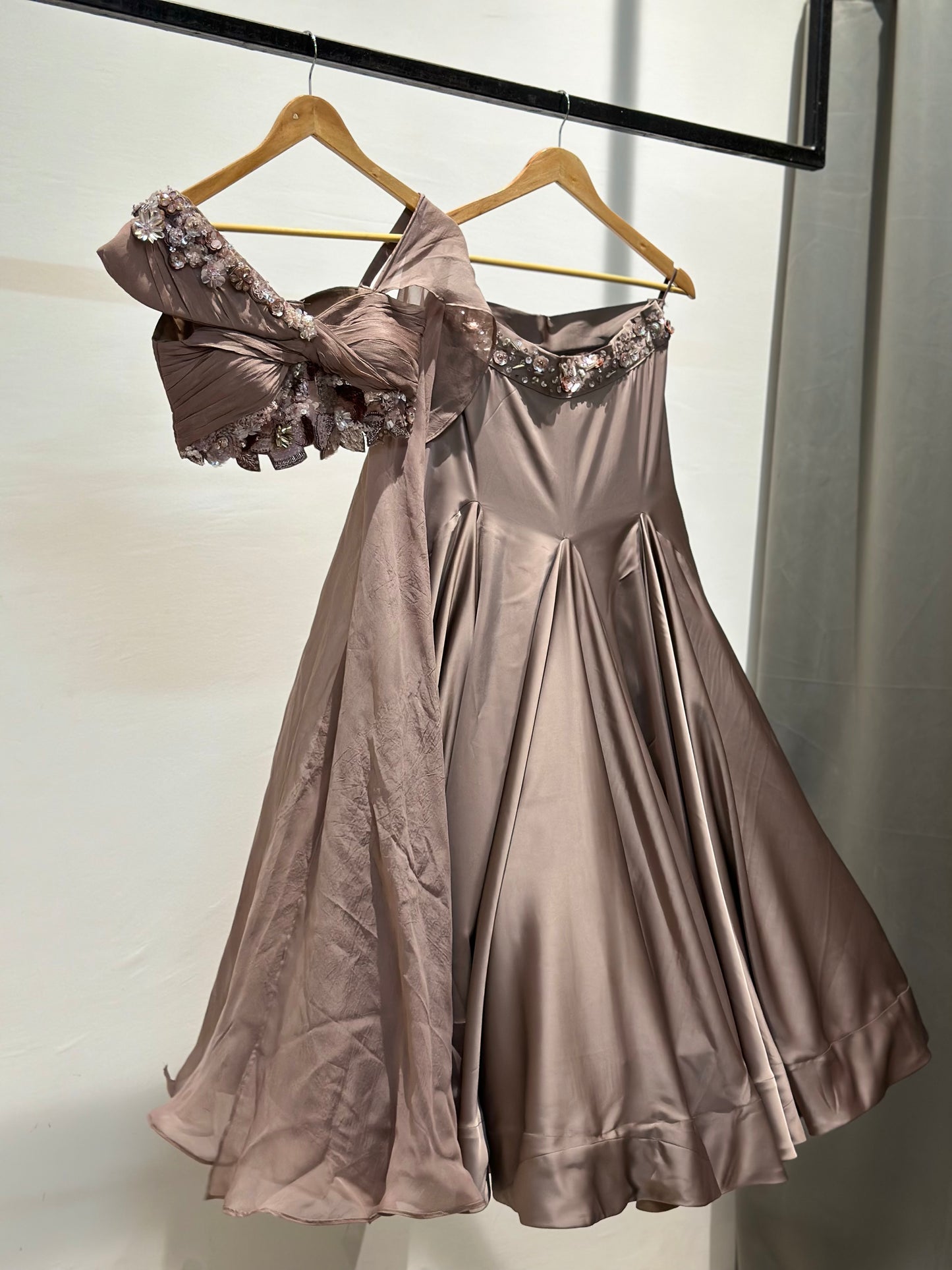 dulcé rose fish cut lehenga set