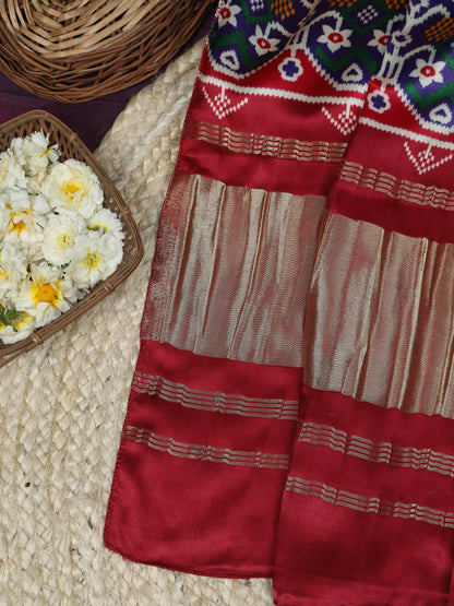 MAROON & RED IKKAT PATOLA PRINT DUPATTA
