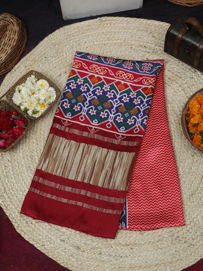 MAROON & RED IKKAT PATOLA PRINT DUPATTA