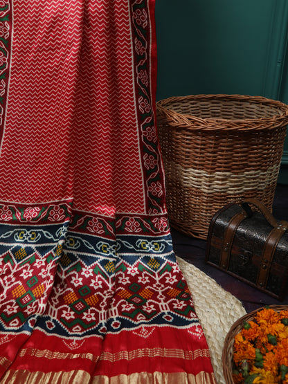 RED IKKAT PATOLA PRINT DUPATTA