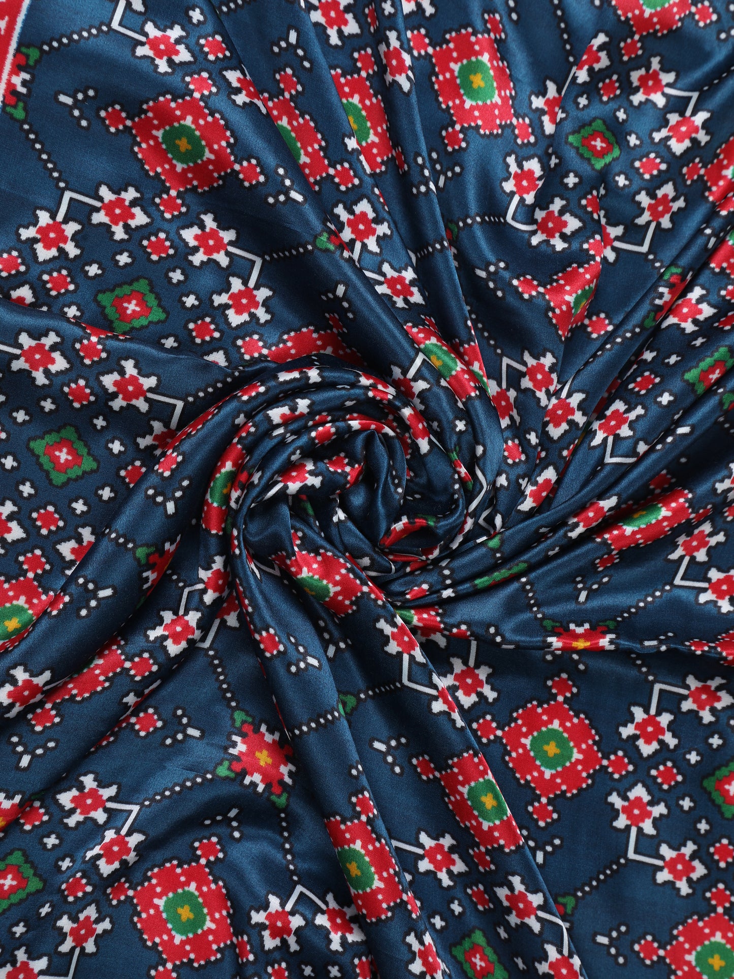 red & blue ikkat patola print dupatta