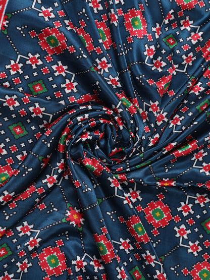 RED & BLUE IKKAT PATOLA PRINT DUPATTA