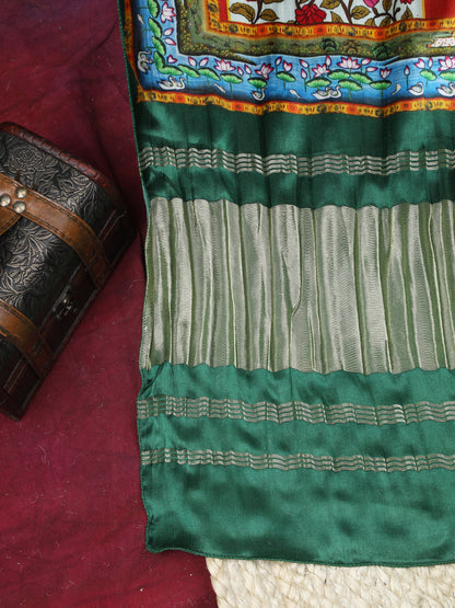 GREEN PICHWAI LOTUS PRINT DUPATTA