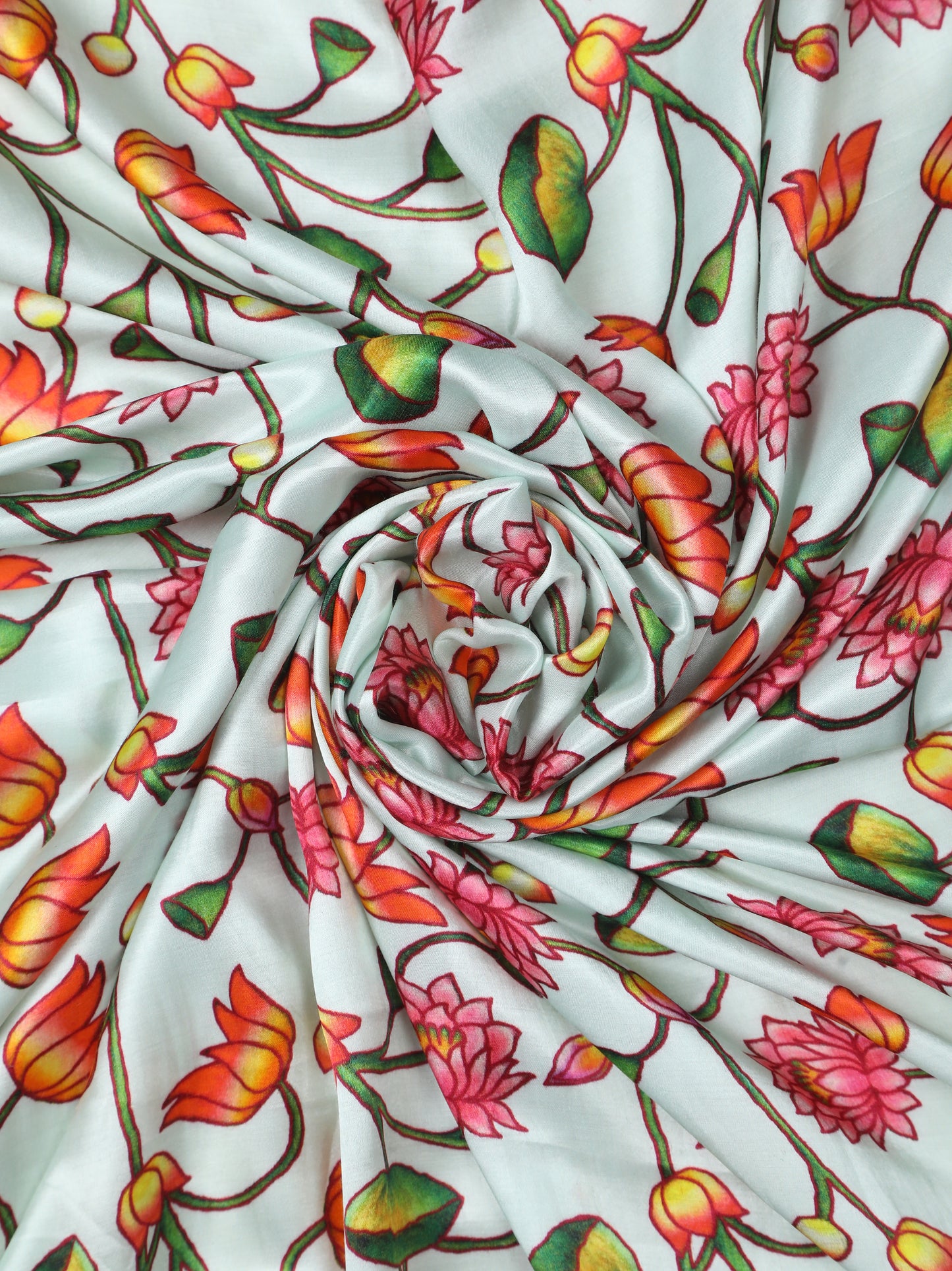 green pichwai lotus print dupatta