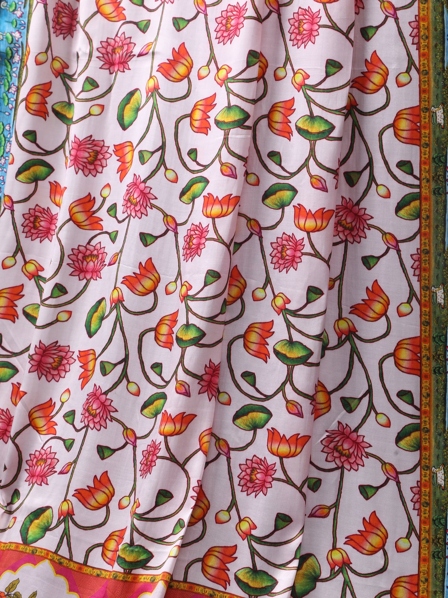 purple pichwai lotus print dupatta