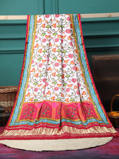 RED PICHWAI LOTUS PRINT DUPATTA