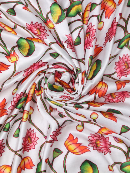 RED PICHWAI LOTUS PRINT DUPATTA