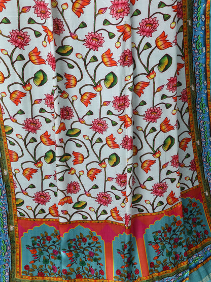 BLUE PICHWAI LOTUS PRINT DUPATTA
