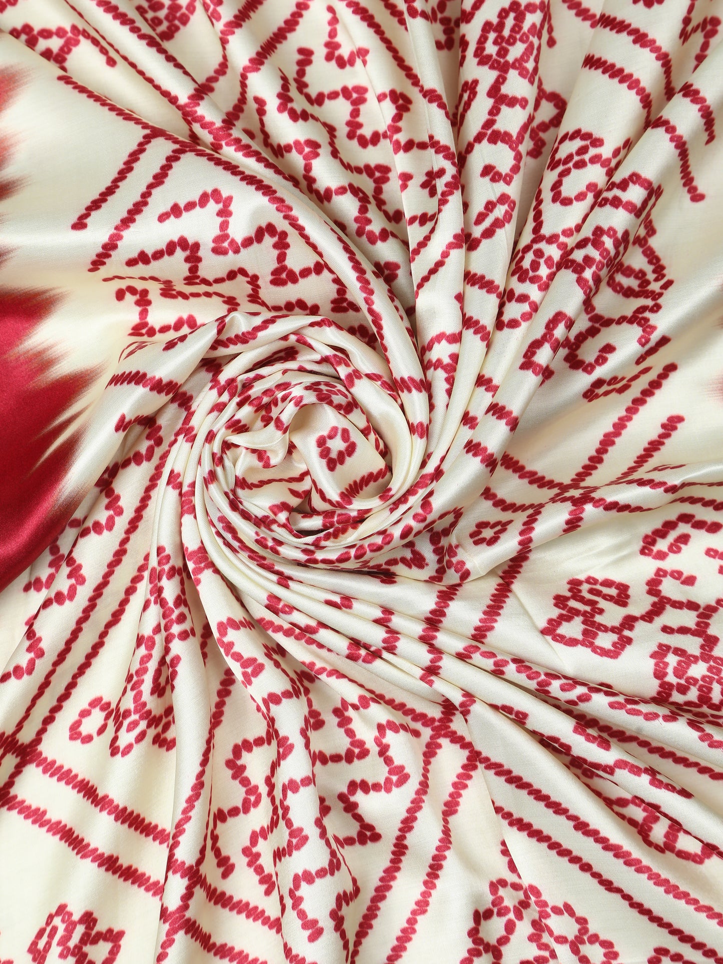 maroon & cream bandhani print dupatta