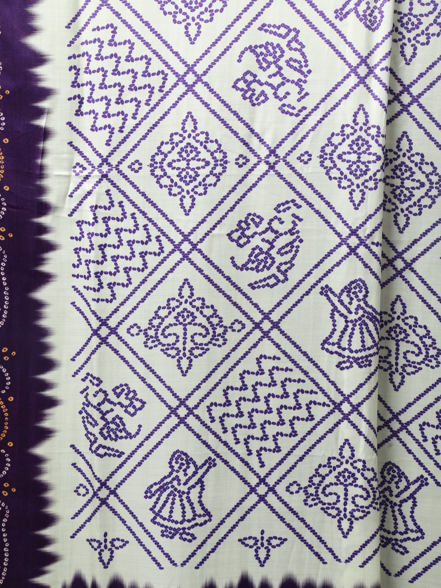 pureple & cream bandhani print dupatta