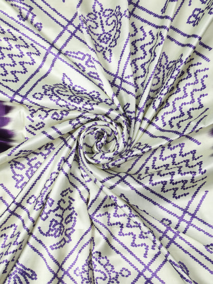 PUREPLE & CREAM BANDHANI PRINT DUPATTA