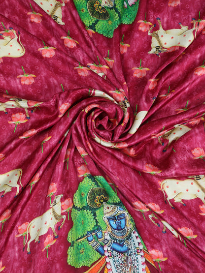 BLUE & RANI SHRINATHIJI PICHWAI PRINT DUPATTA