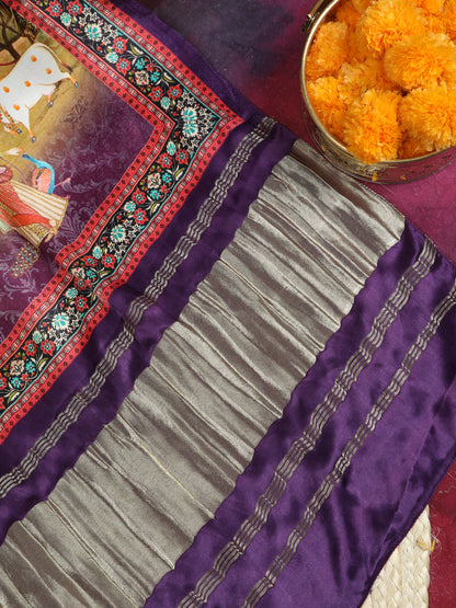 PURPLE PICHWAI KRISHNA PRINT DUPATTA