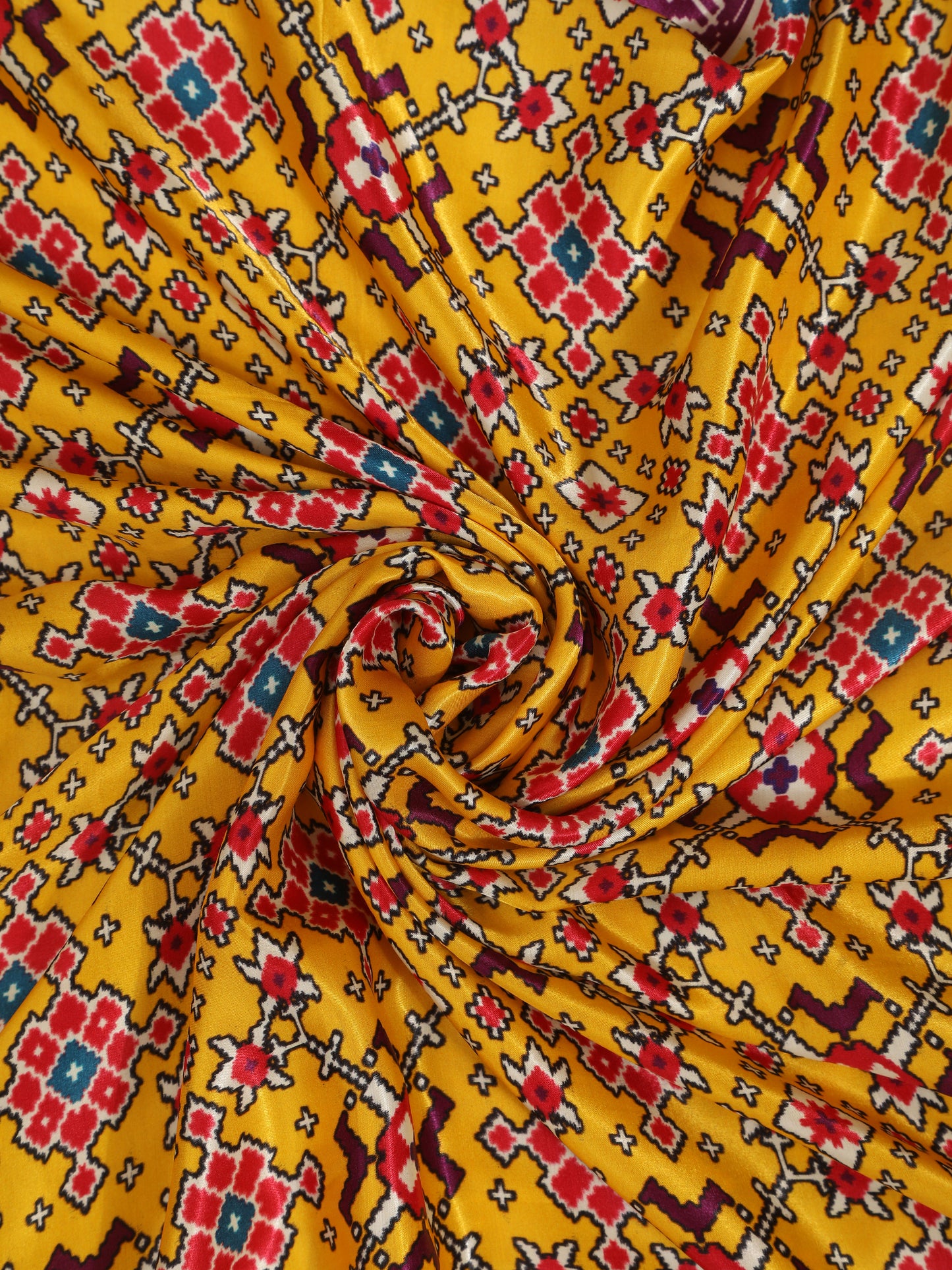 purple & yellow ikkat patola print dupatta