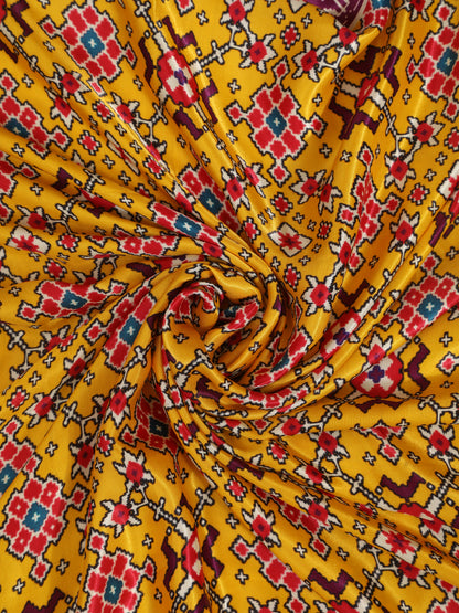 PURPLE & YELLOW IKKAT PATOLA PRINT DUPATTA