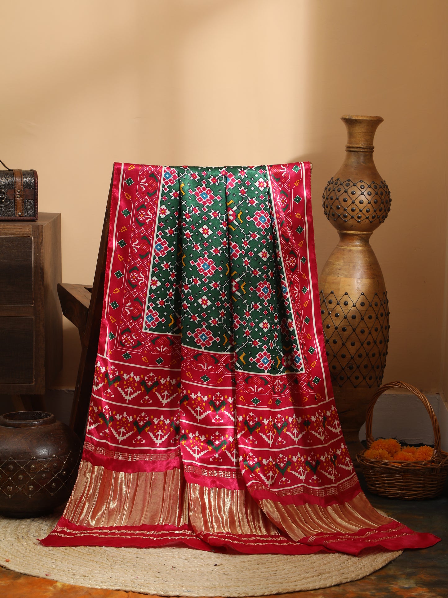 rani & green ikkat patola print dupatta