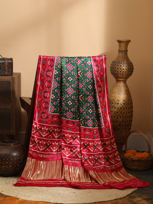 RANI & GREEN IKKAT PATOLA PRINT DUPATTA