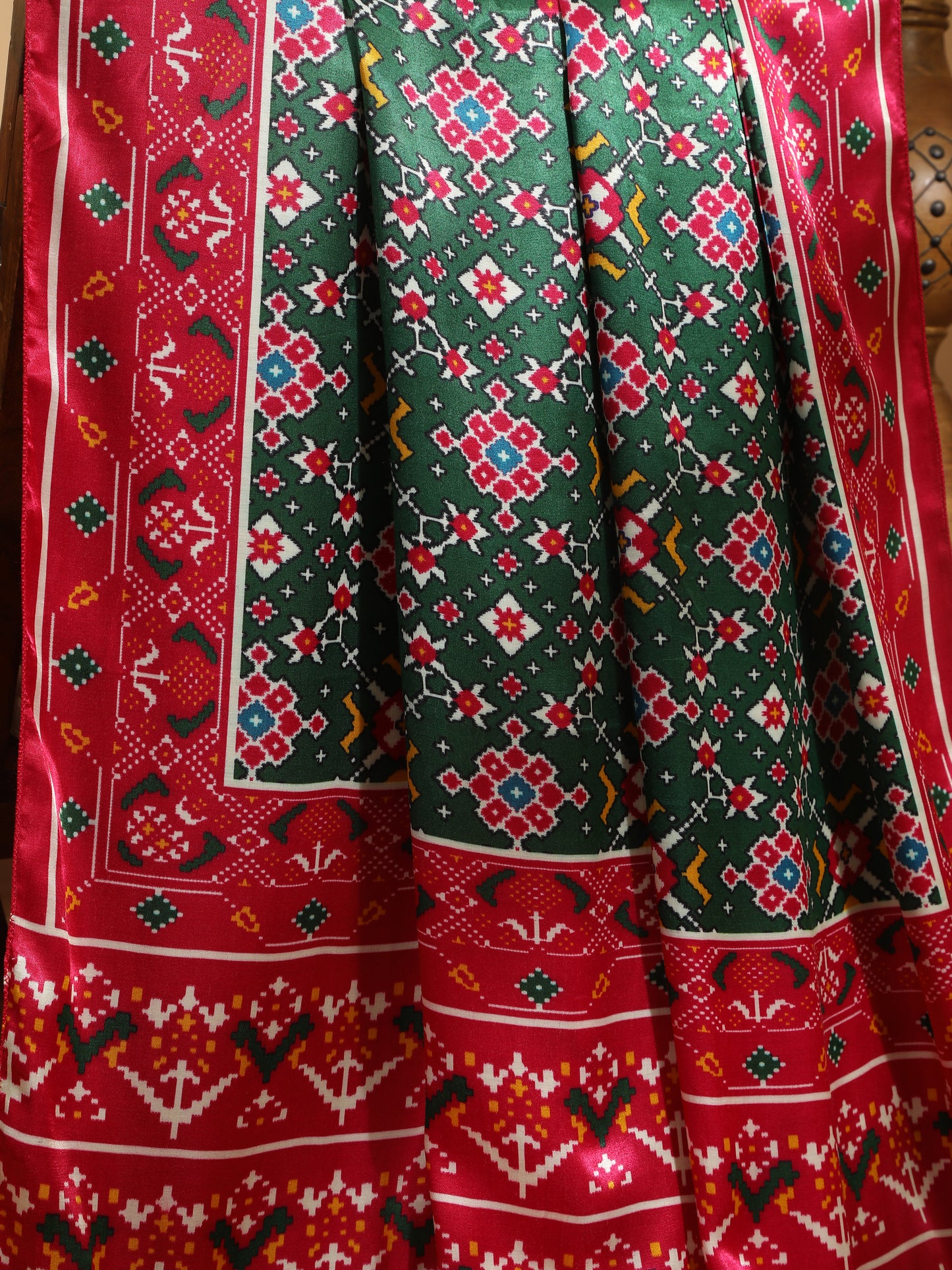 rani & green ikkat patola print dupatta