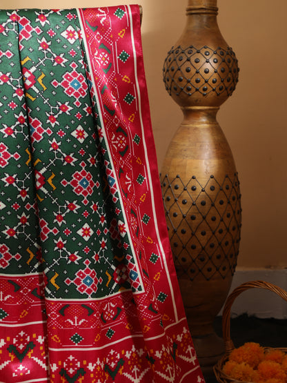 RANI & GREEN IKKAT PATOLA PRINT DUPATTA