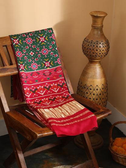 RANI & GREEN IKKAT PATOLA PRINT DUPATTA