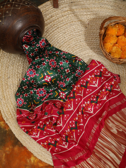 RANI & GREEN IKKAT PATOLA PRINT DUPATTA