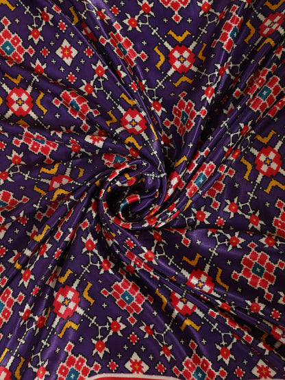RED & PURPLE PATOLA IKKAT PRINT DUPATTA IN MODAL SILK