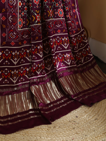 PURPLE IKKAT PATOLA PRINT DUPATTA