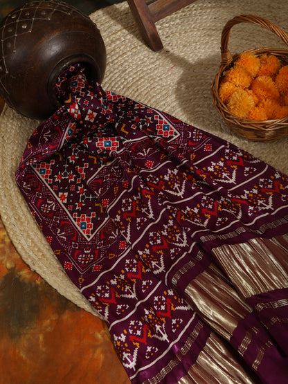 PURPLE IKKAT PATOLA PRINT DUPATTA