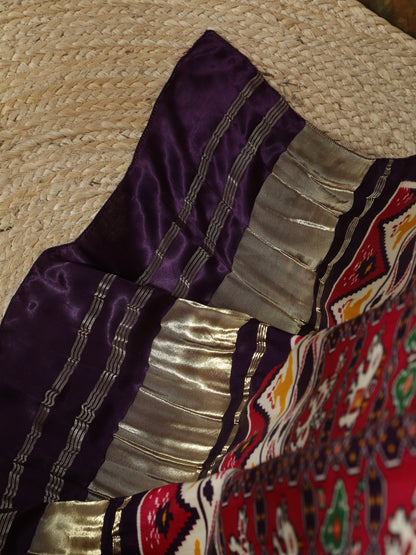 PURPLE& RANI IKKAT PATOLA PRINT DUPATTA