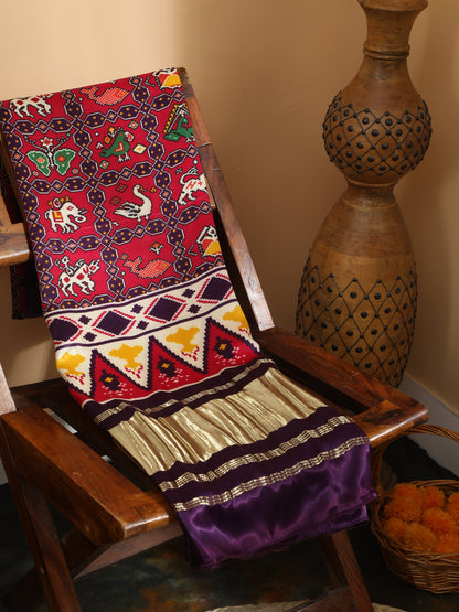 PURPLE& RANI IKKAT PATOLA PRINT DUPATTA