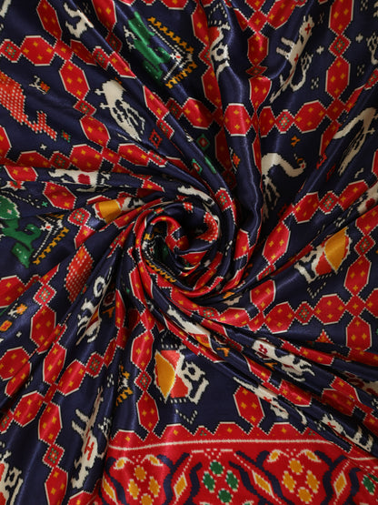RED & BLUE IKKAT PATOLA PRINT DUPATTA