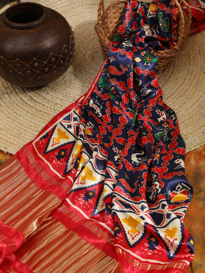 RED & BLUE IKKAT PATOLA PRINT DUPATTA