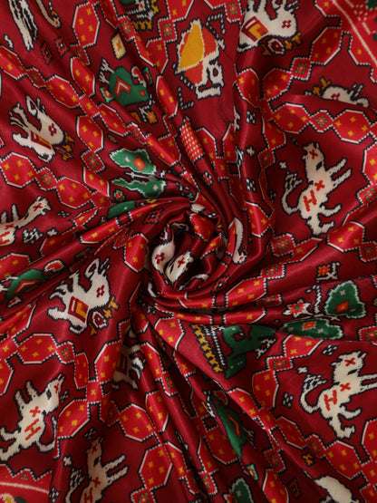 MAROON IKKAT PATOLA PRINT DUPATTA