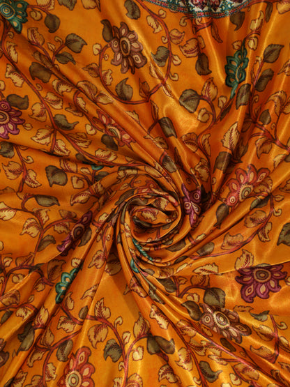 RED&YELLOW Pichwai With Kalamkari Dupatta