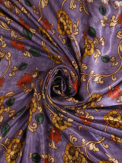 Purple Pichwai With Kalamkari Dupatta