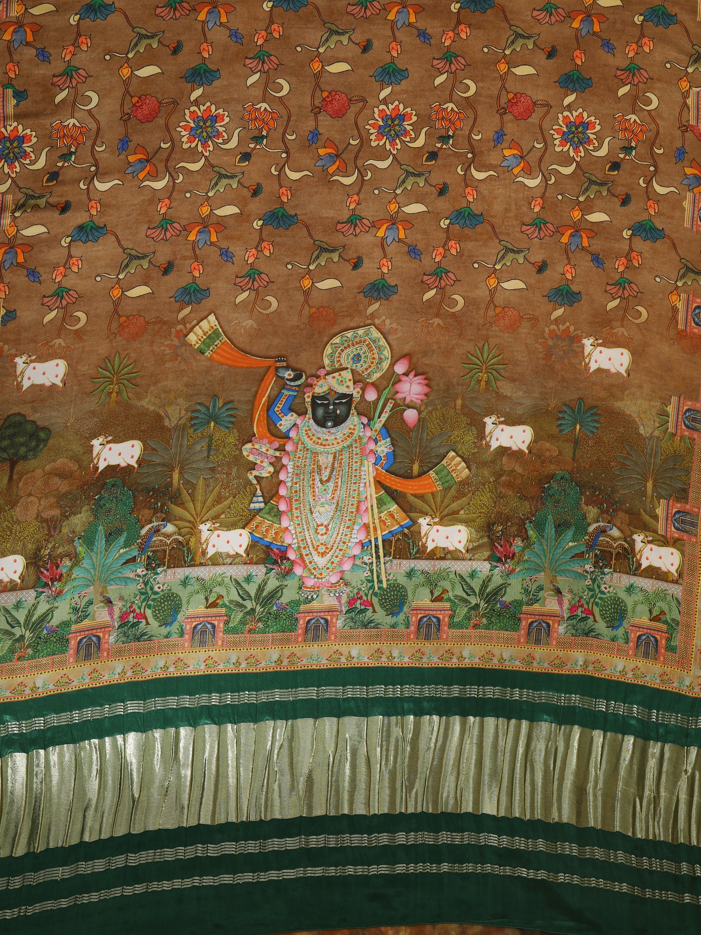 gren pichwai with kalamkari dupatta