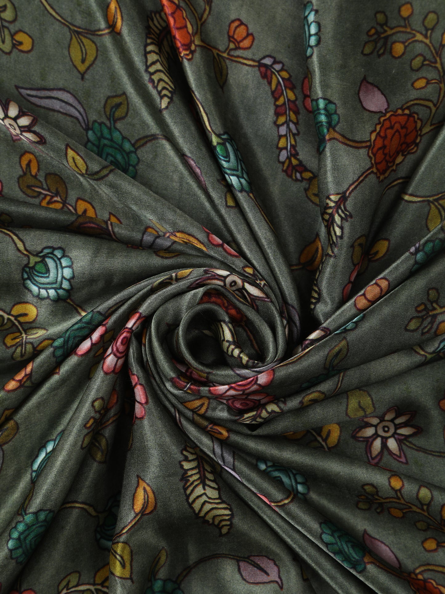 green pichwai with kalamkari dupatta