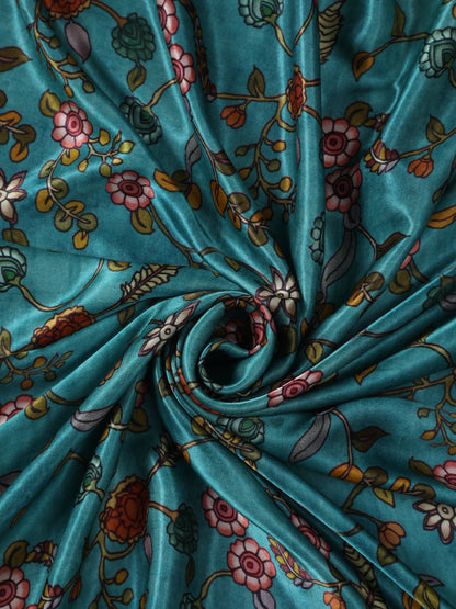 Rani & Blue Pichwai With Kalamkari Dupatta