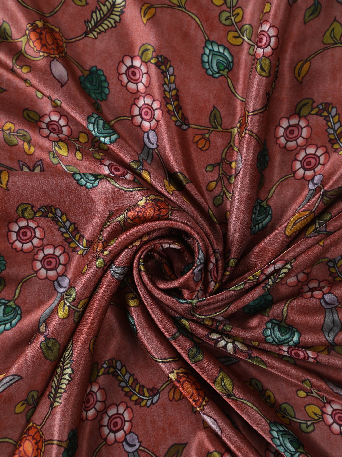 maroon pichwai with kalamkari dupatta