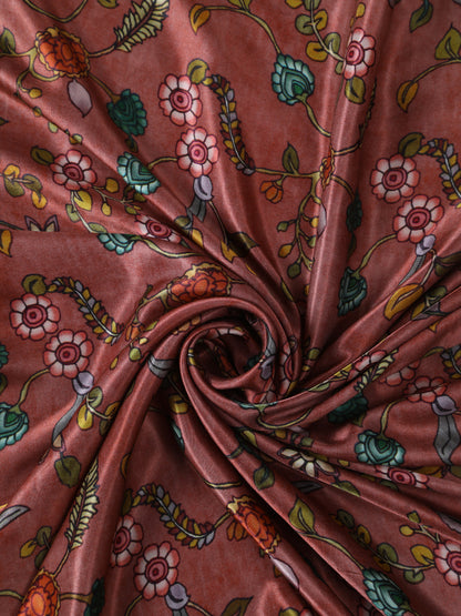 Maroon Pichwai With Kalamkari Dupatta