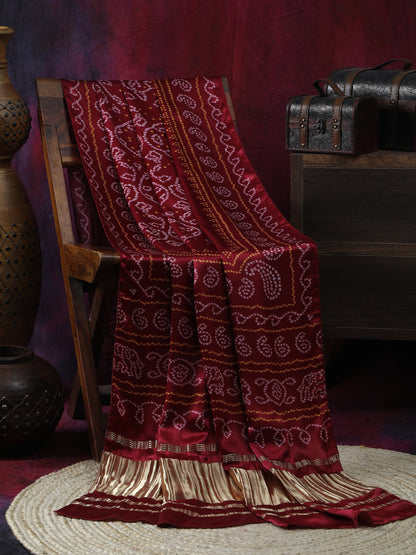 MAROON BANDHANI PRINT DUPATTA