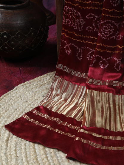 MAROON BANDHANI PRINT DUPATTA