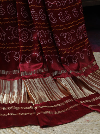 MAROON BANDHANI PRINT DUPATTA