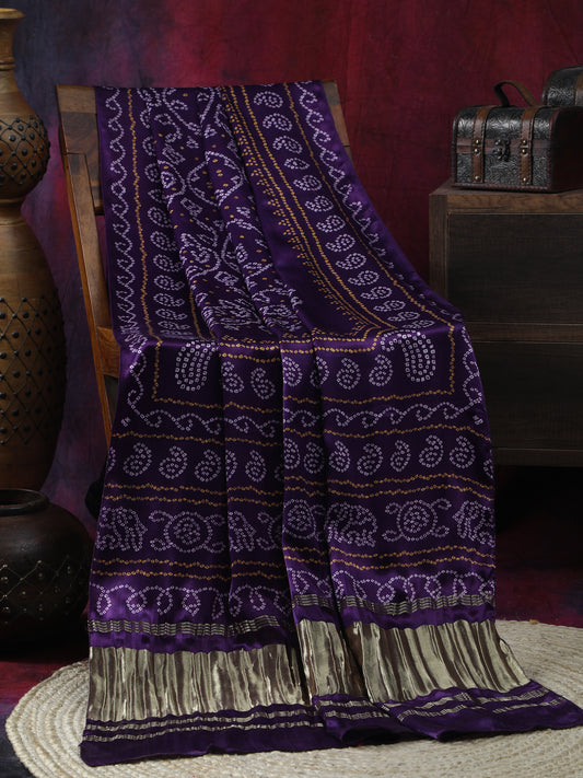 PURPLE BANDHANI PRINT DUPATTA