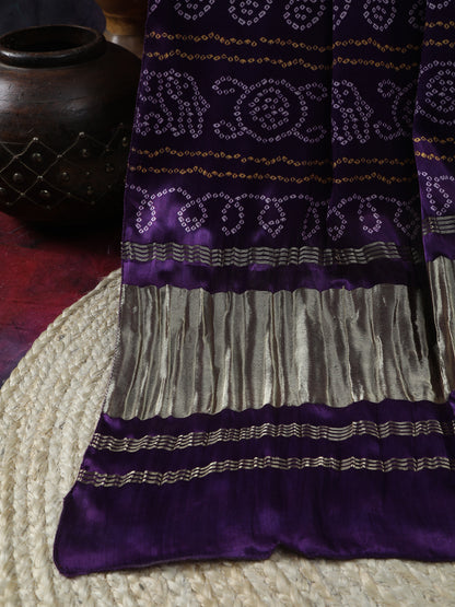 PURPLE BANDHANI PRINT DUPATTA