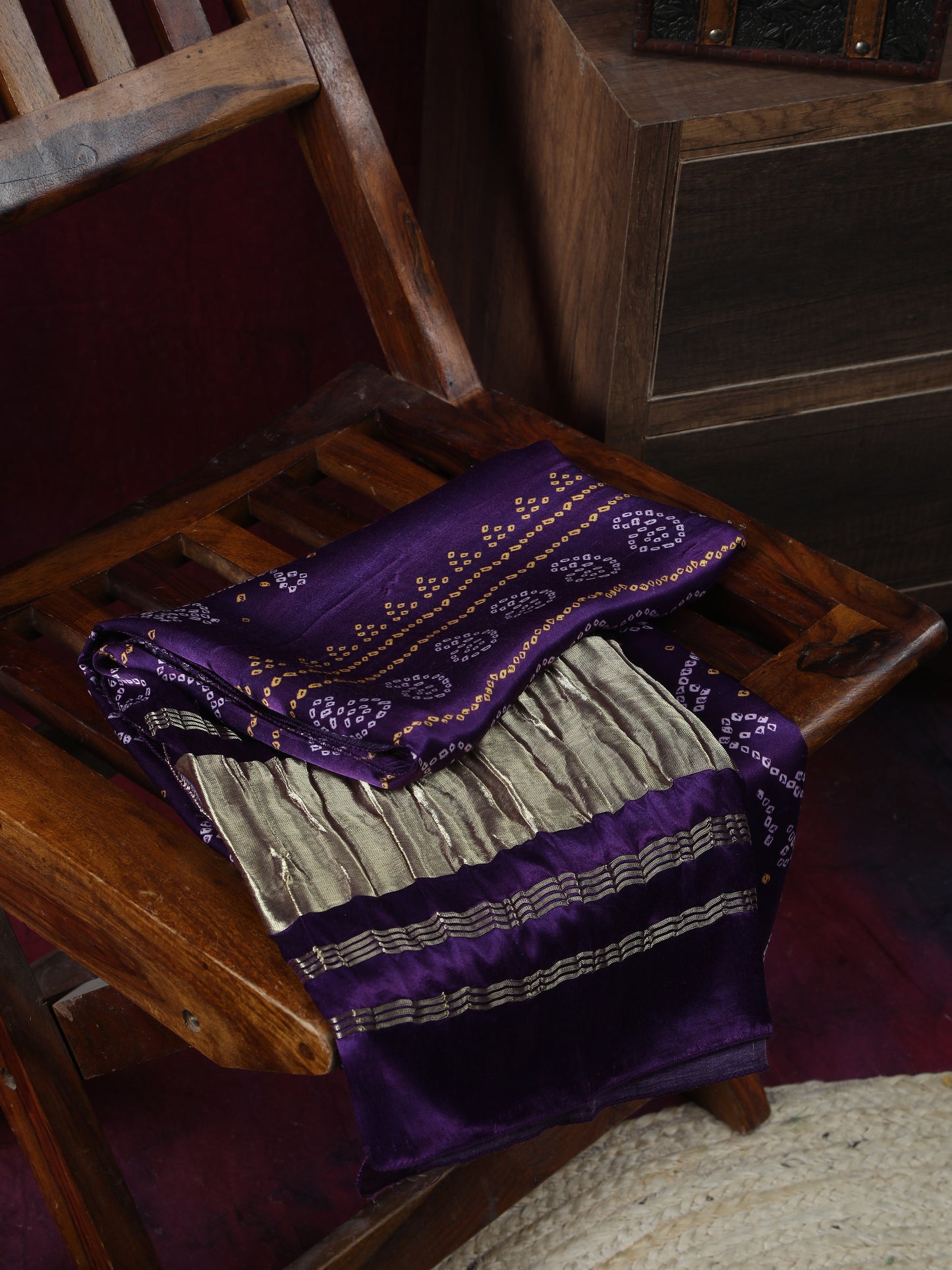 purple bandhani print dupatta